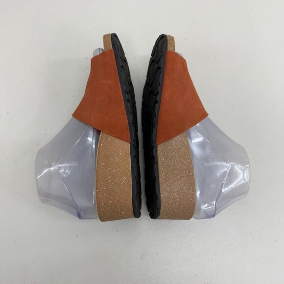 Marina Luna Suede Leather Wedge Comfort Slide Sandals Italy Made Shoes Womens 7 - Picture 5 of 8